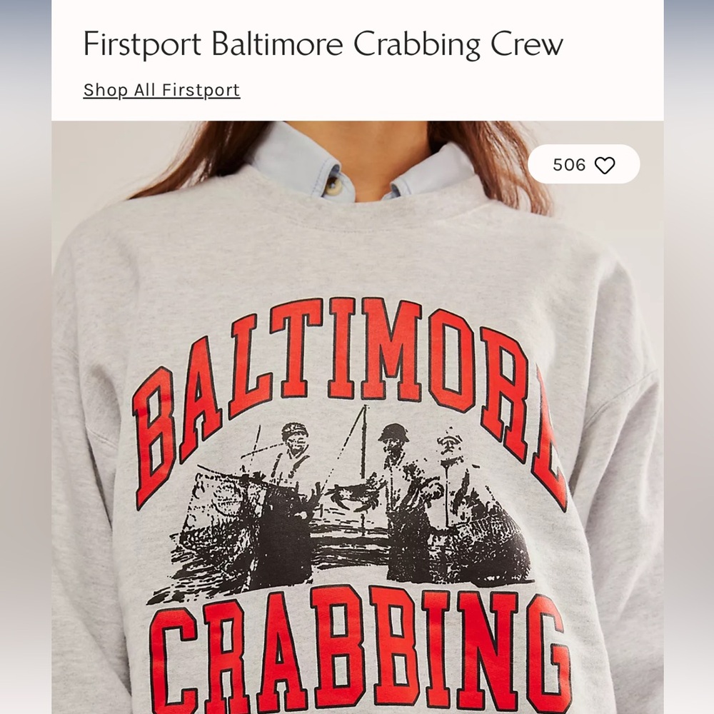 ISO free people Baltimore crabbing sweatshirt